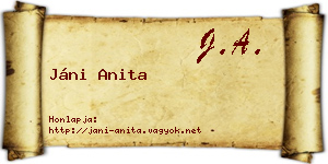 Jáni Anita névjegykártya