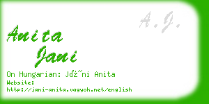 anita jani business card